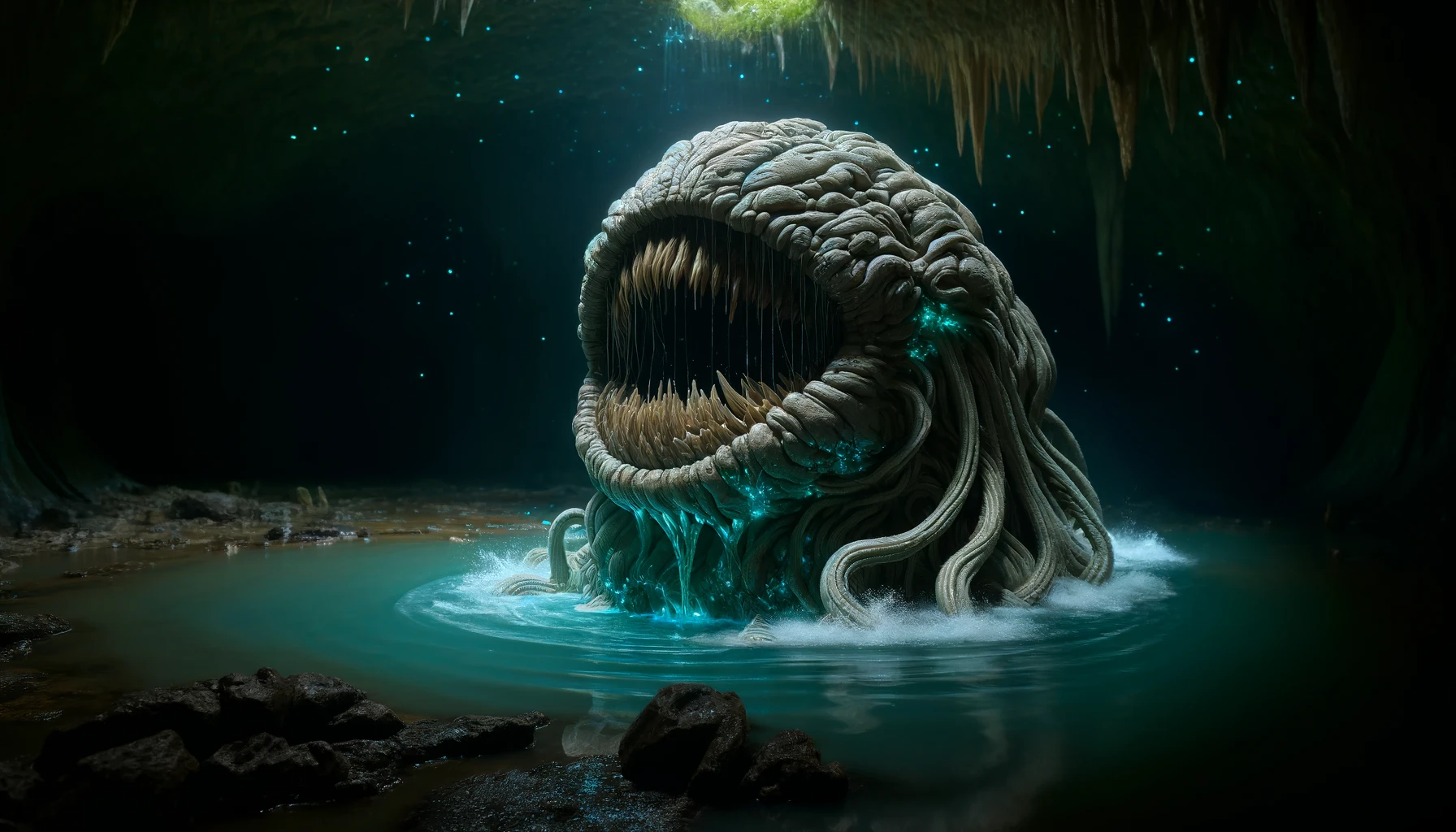 The roper appearing from the cave