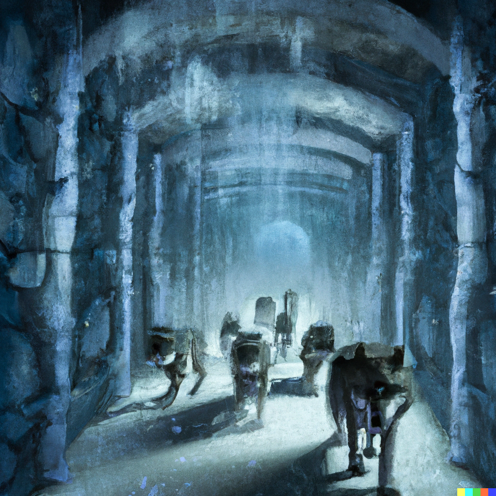 A pack of dire wolves approaches alerted by the party's commotion with the frozen trophies