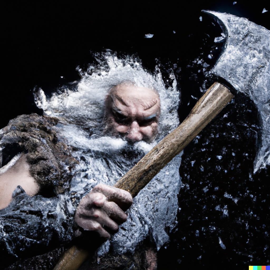 The Frost giant swung its massive axe at Oscorn again as Silvius tried to distract the giant with a well-placed taunt